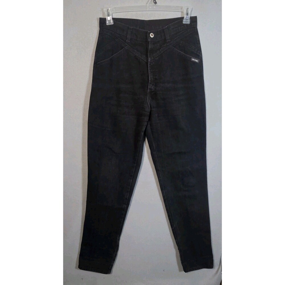 Vtg  Rockies Rocky Mountain High Rise Mom Jeans Sz 13/14 Black Bareback X-Long